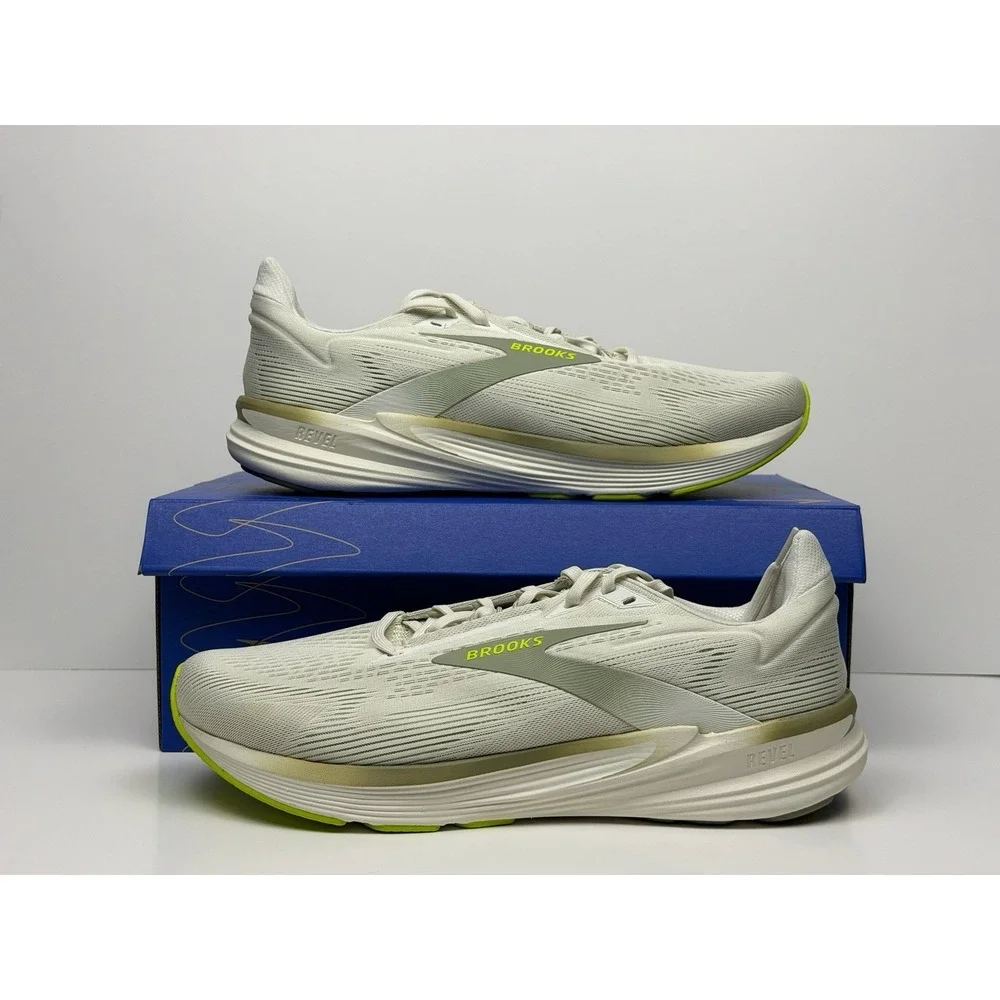Brooks Revel 8 Running Shoes Men's Size 12 Coconut/Tea/Acid Lime 110468 1D 194